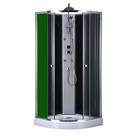 Repuesto Vidrio Lateral Cabina de ducha 90x90x200 Curva Negra Neptuno