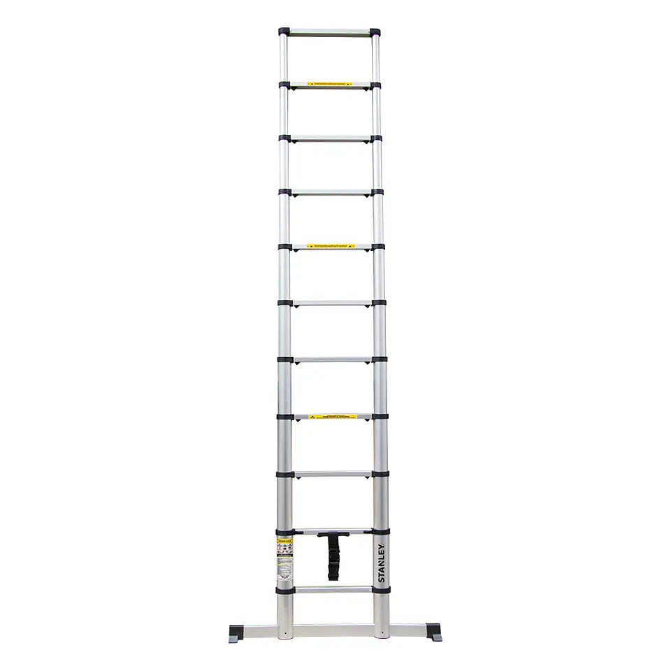 Escalera Stanley Telescópica SoftClose 3,2mt 11 escalones + estabilizador 2