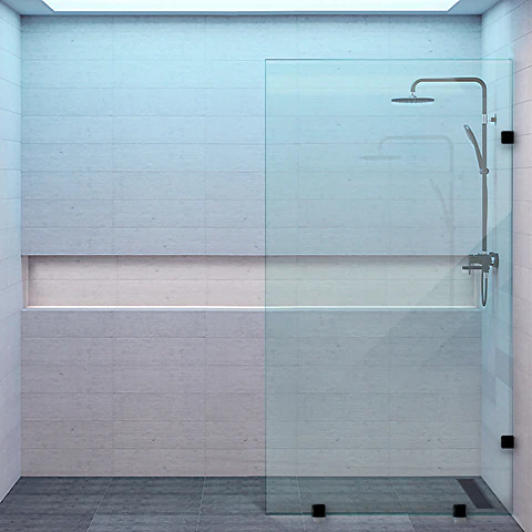 Mampara de ducha Cristal Transparente 8mm 90x190 Negro Mate