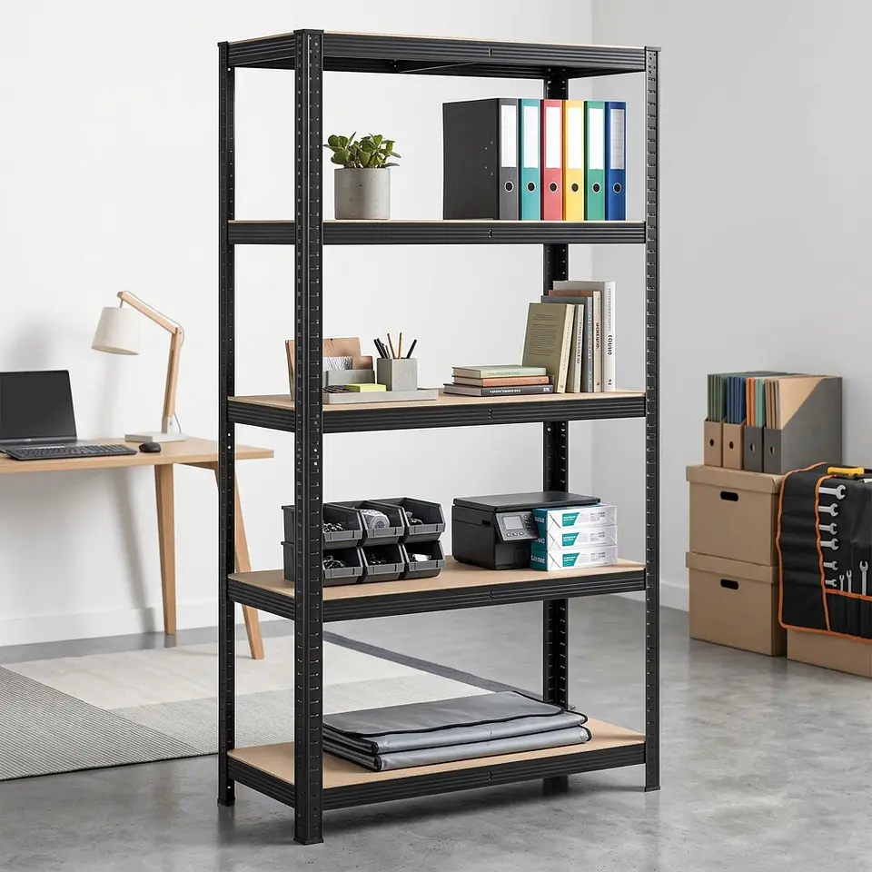 Estante Rack Metálico Negro 90x40x180cm, 5 Repisas,  175kg 2