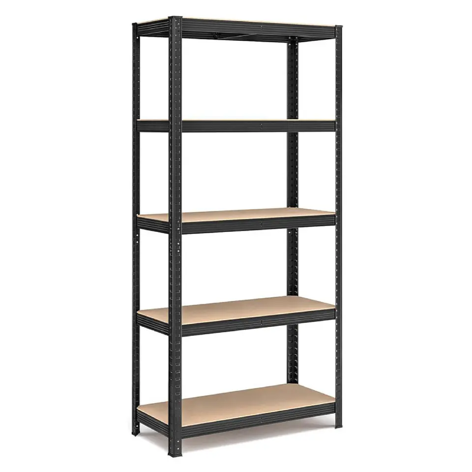 Estante Rack Metálico Negro 70x30x150cm, 5 Repisas, 175kg 1