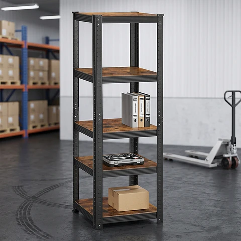 Estante Rack Metálico Negro 40x40x180cm,  5 Repisas, 200kg