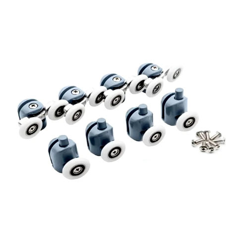 Set de 8 Ruedas para Shower Door 4 Superiores Dobles y 4 Inferiores