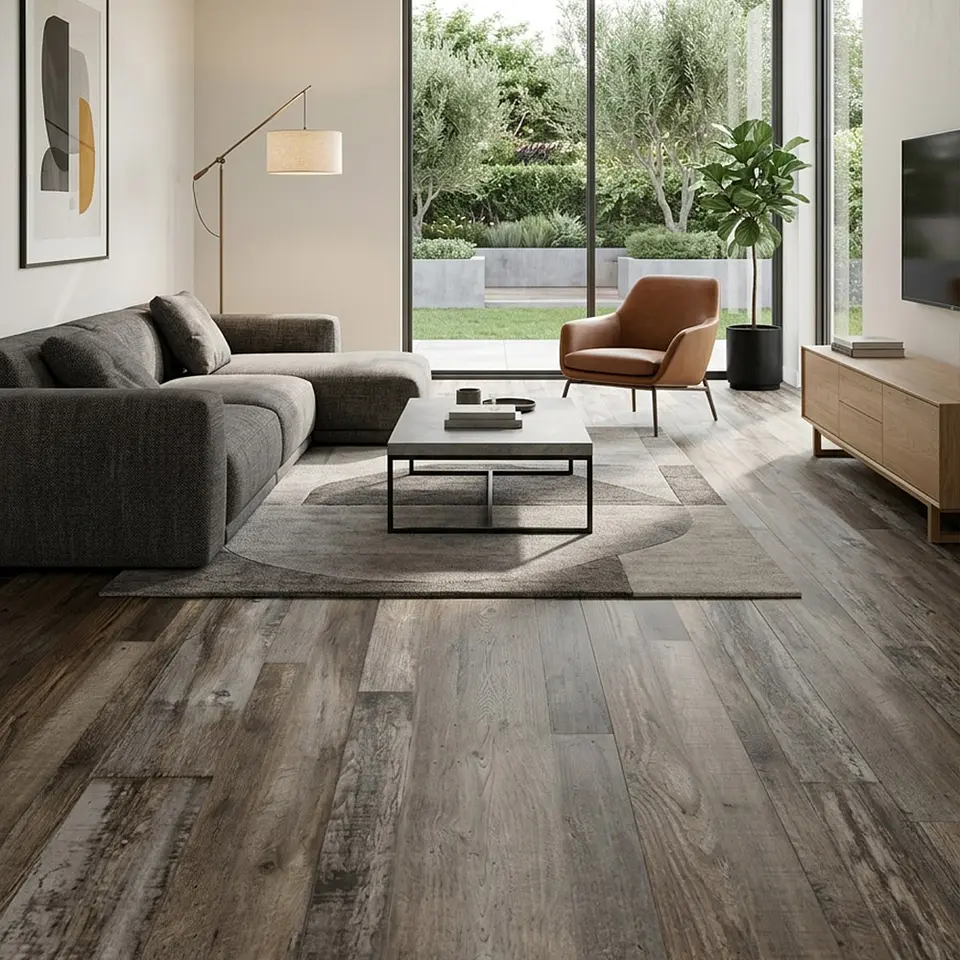 Piso Vinílico SPC Madera Rústica 2,24mt2, 5mm 122x18,4 cm 2