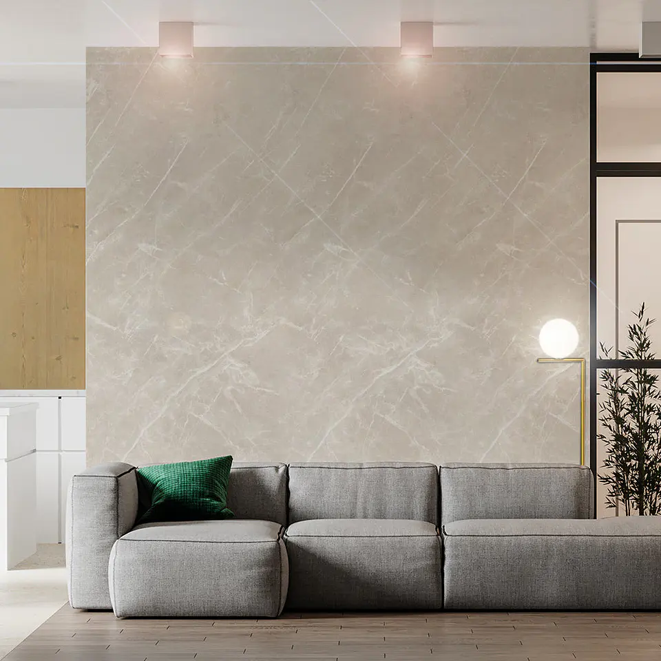 Plancha PVC estilo mármol, Beige Segunda Selección (Medida útil: 2 x 1 m) 2