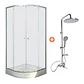 Combo Cabina Elegance 90x90 Curva + Columna de Ducha 3 Funciones - Miniatura 1
