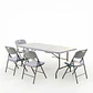 Set de Mesa Plegable tipo Maleta + 4 Sillas Plegables portátiles DOER - Miniatura 1