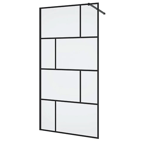 Mampara Fija marco negro 100x195cm