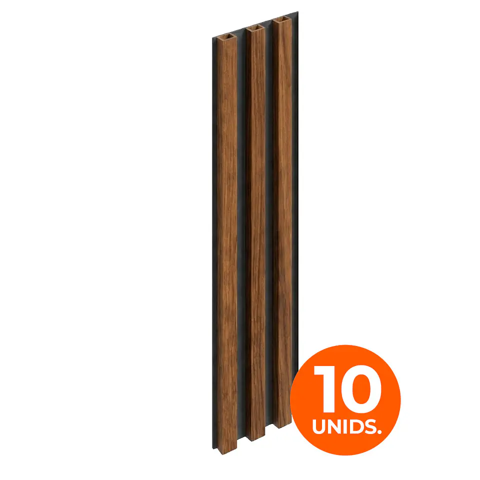 Wall Panel WPC Decorativo Roble Ahumado, 240x16, 22mm, Caja 10 Unids. 1