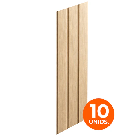 Wall Panel WPC Decorativo Cedro Arena, 240x19,5cm x 12mm, Caja 10 Unids.