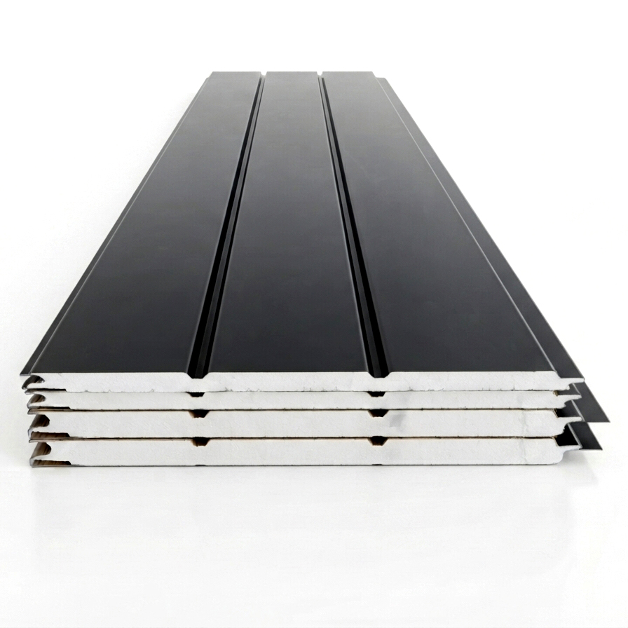 Metal Siding Negro Onix 3 tablas, 2900x383x16mm, Caja 8 Unids.