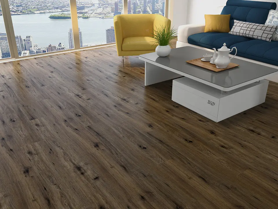 Piso Vinílico SPC Roble Oak 2,80mt2, 5mm 122x23cm 2