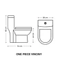 WC One Piece dual flush 4 y 6 litros descarga a Piso distancia 30cm blanco - Miniatura 2