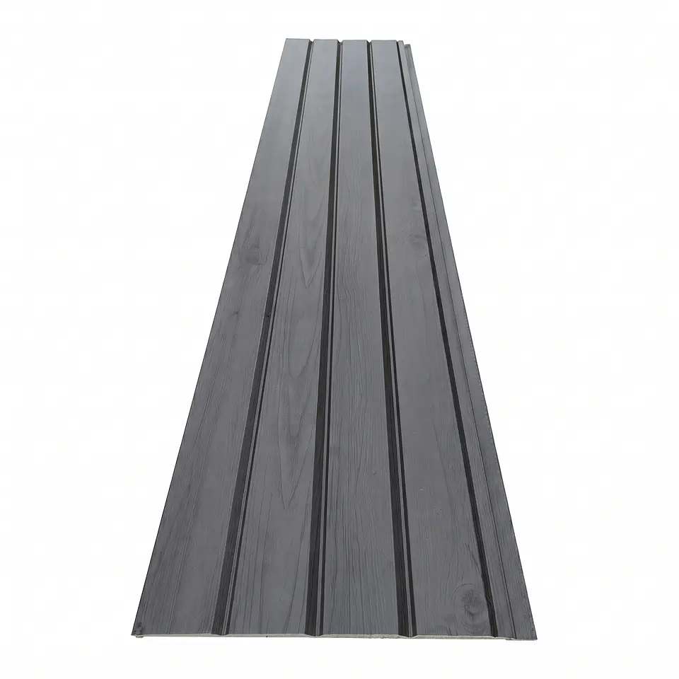 Metal Siding Gris Rustic 4 tablas, 2900x383x16mm, Caja 8 Unids. 4