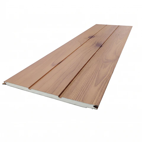 Metal Siding Roble Claro 3 tablas, 2900x383x16mm, Caja 8 Unids.