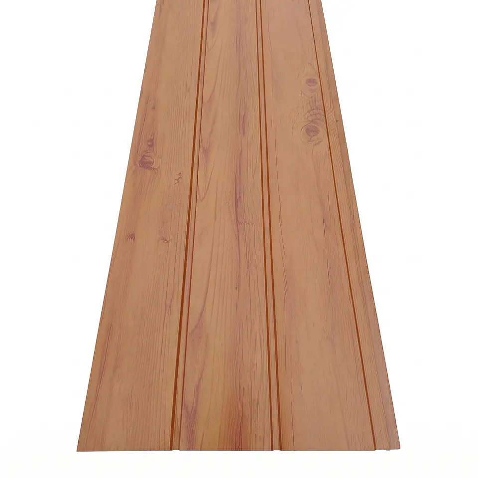 Metal Siding Cedro Claro 3 tablas, 2900x383x16mm, Caja 8 Unids. 4