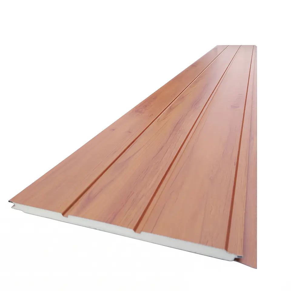 Metal Siding Cedro Claro 3 tablas, 2900x383x16mm, Caja 8 Unids. 1
