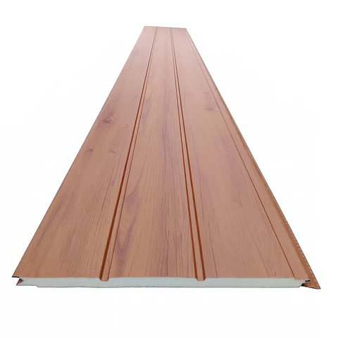 Metal Siding Cedro Claro 3 tablas, 2900x383x16mm, Caja 8 Unids.