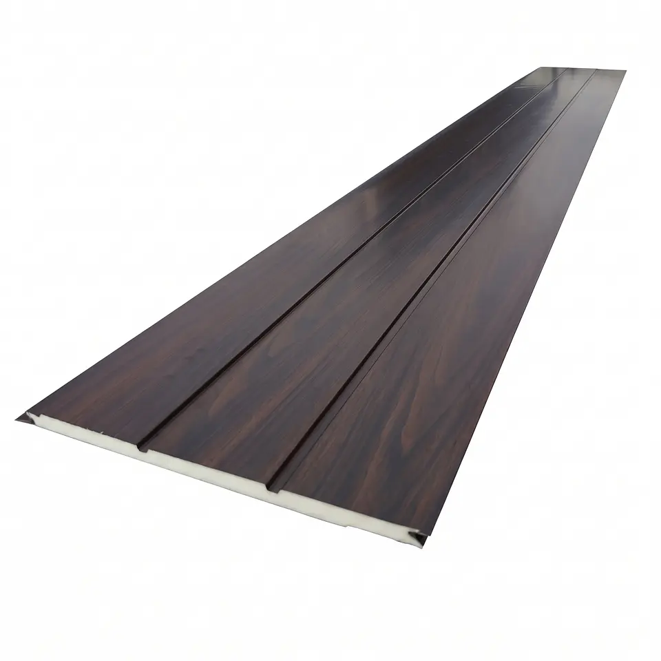 Metal Siding Roble Dark 3 tablas, 2900x383x16mm, Caja 8 Unids. 1