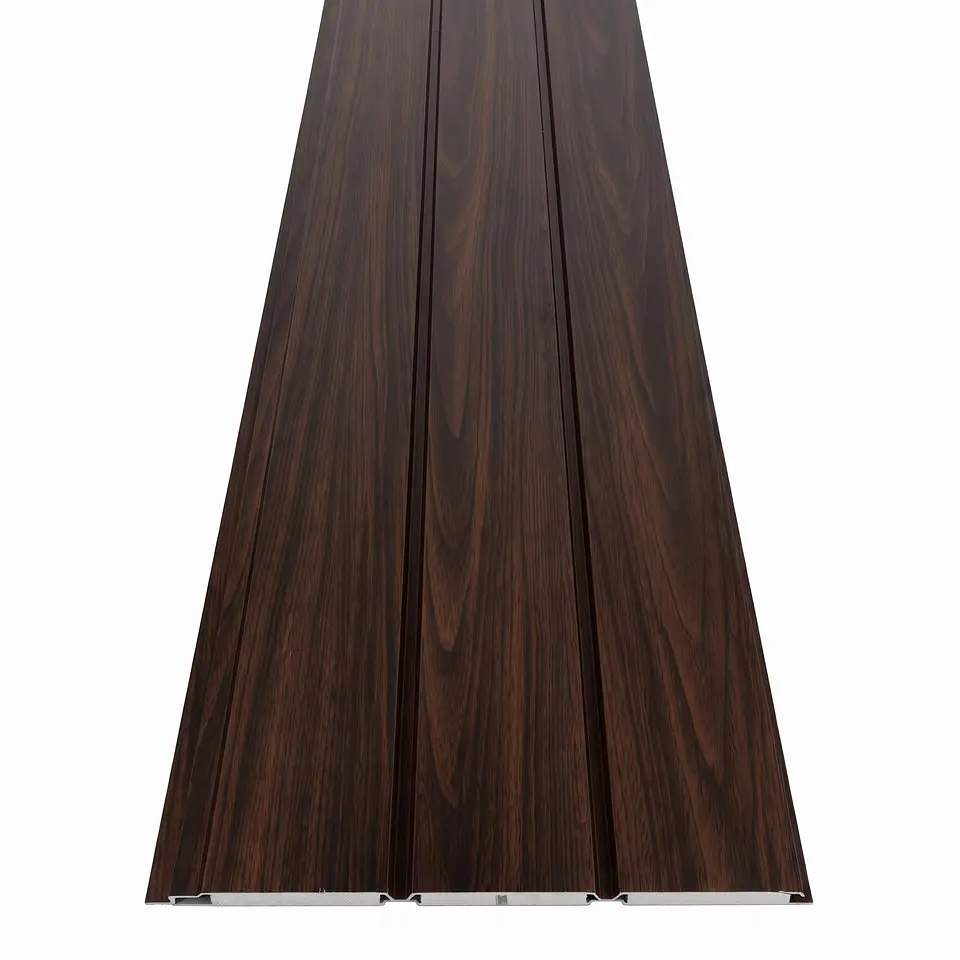 Metal Siding Roble Dark 3 tablas, 2900x383x16mm, Caja 8 Unids. 4