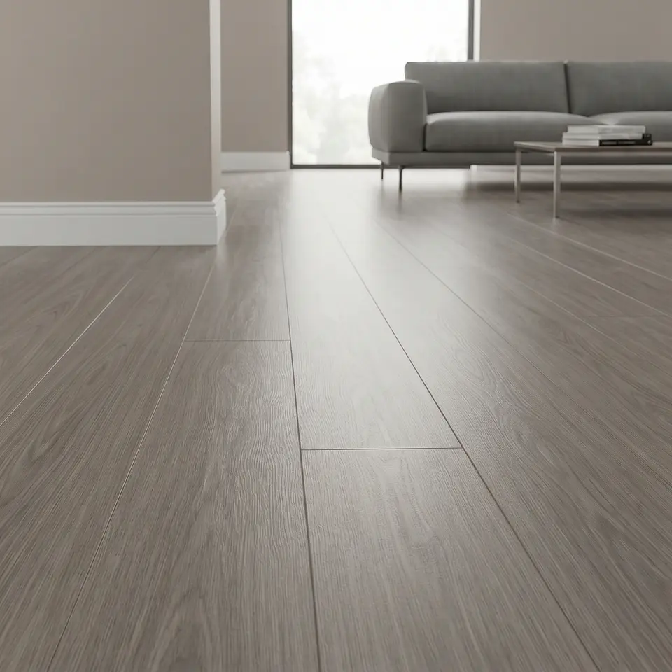Piso Vinílico SPC Gris Moka 2,24mt2, 5mm 122x18,4 cm 2