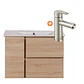Combo Vanitorio Colgante Abedul 76cm + Grifería Lavatorio Inox satinado - Miniatura 1