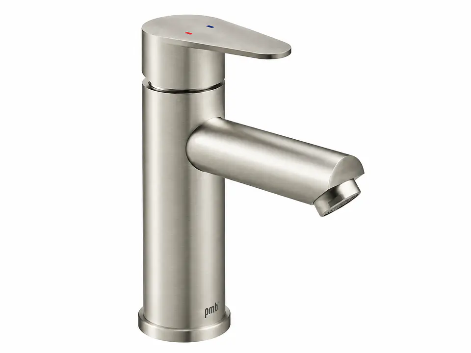 Combo Vanitorio a Piso Lenga 60cm + Grifería Lavatorio Inox satinado 4