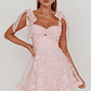 Oliana Tied Shoulders Keyhole Mini Dress Blush - thumbnail 1