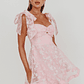 Oliana Tied Shoulders Keyhole Mini Dress Blush - thumbnail 2