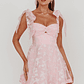 Oliana Tied Shoulders Keyhole Mini Dress Blush - thumbnail 6