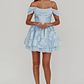 Lusting Off-Shoulder Mini Dress Blue - thumbnail 2