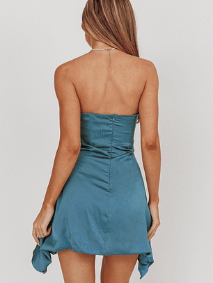 Toni Strapless Mini Dress Blue