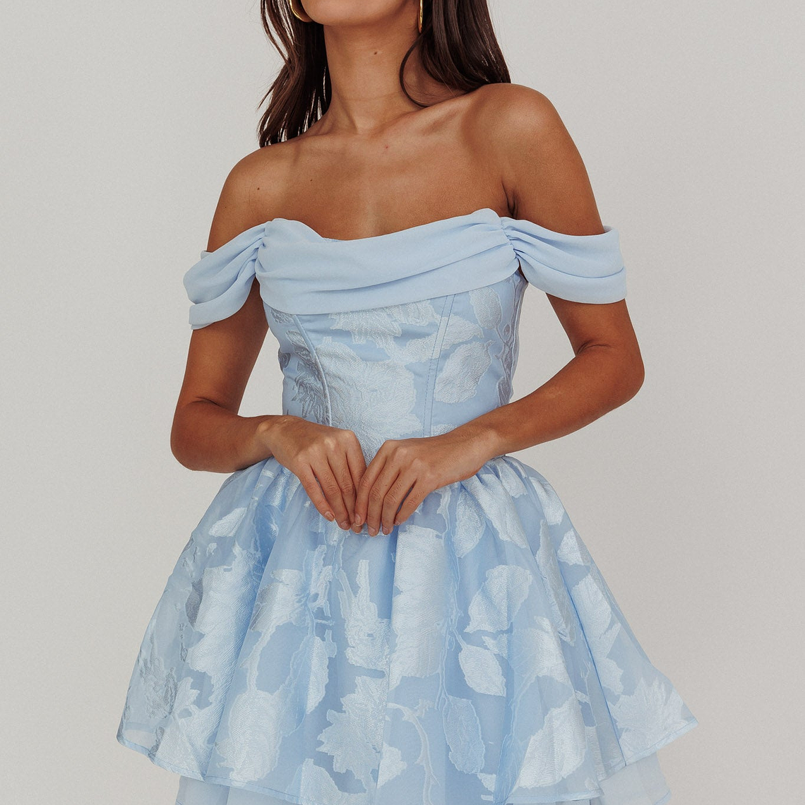 Lusting Off-Shoulder Mini Dress Blue 5