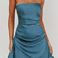 Toni Strapless Mini Dress Blue - thumbnail 4