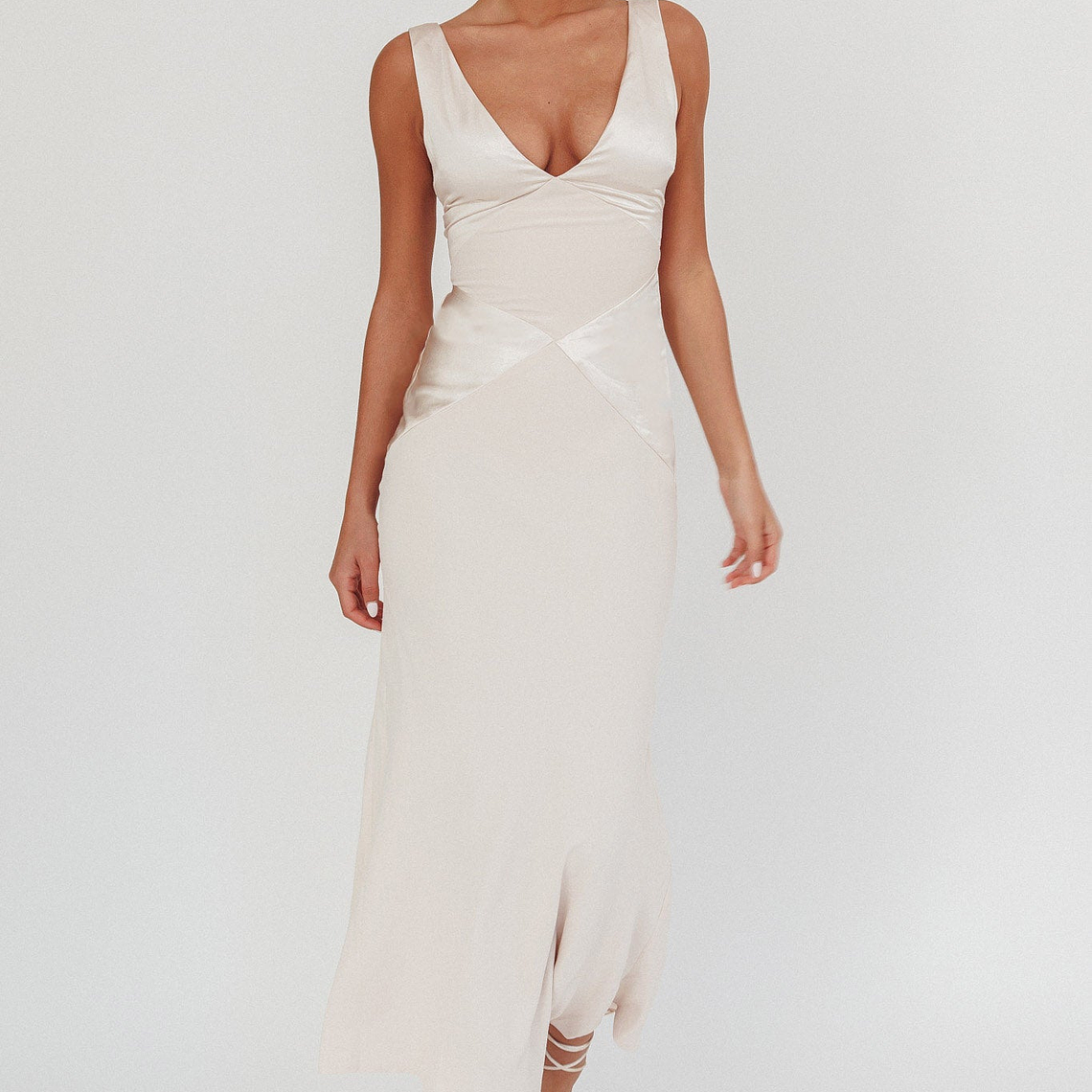 Soul Fire V-Neck Maxi Dress Champagne 2
