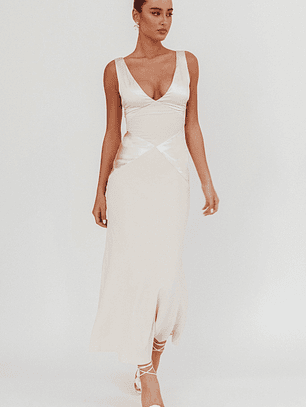 Soul Fire V-Neck Maxi Dress Champagne