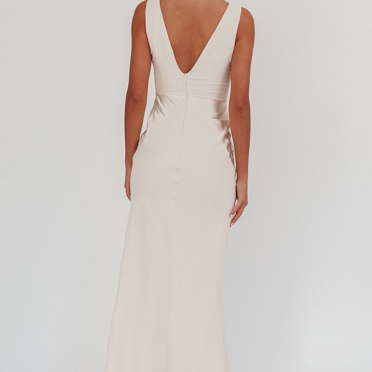 Soul Fire V-Neck Maxi Dress Champagne 3