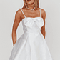 Love Talk Flared Bow Mini Dress White - thumbnail 1