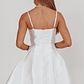 Love Talk Flared Bow Mini Dress White - thumbnail 2