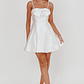 Love Talk Flared Bow Mini Dress White - thumbnail 3