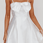 Love Talk Flared Bow Mini Dress White - thumbnail 4