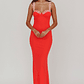 Girl Power Lace Strap Maxi Dress Red - thumbnail 1