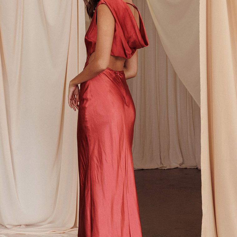 Starlight Sonata Cut-Out Cowl Back Maxi Dress Autumn 2