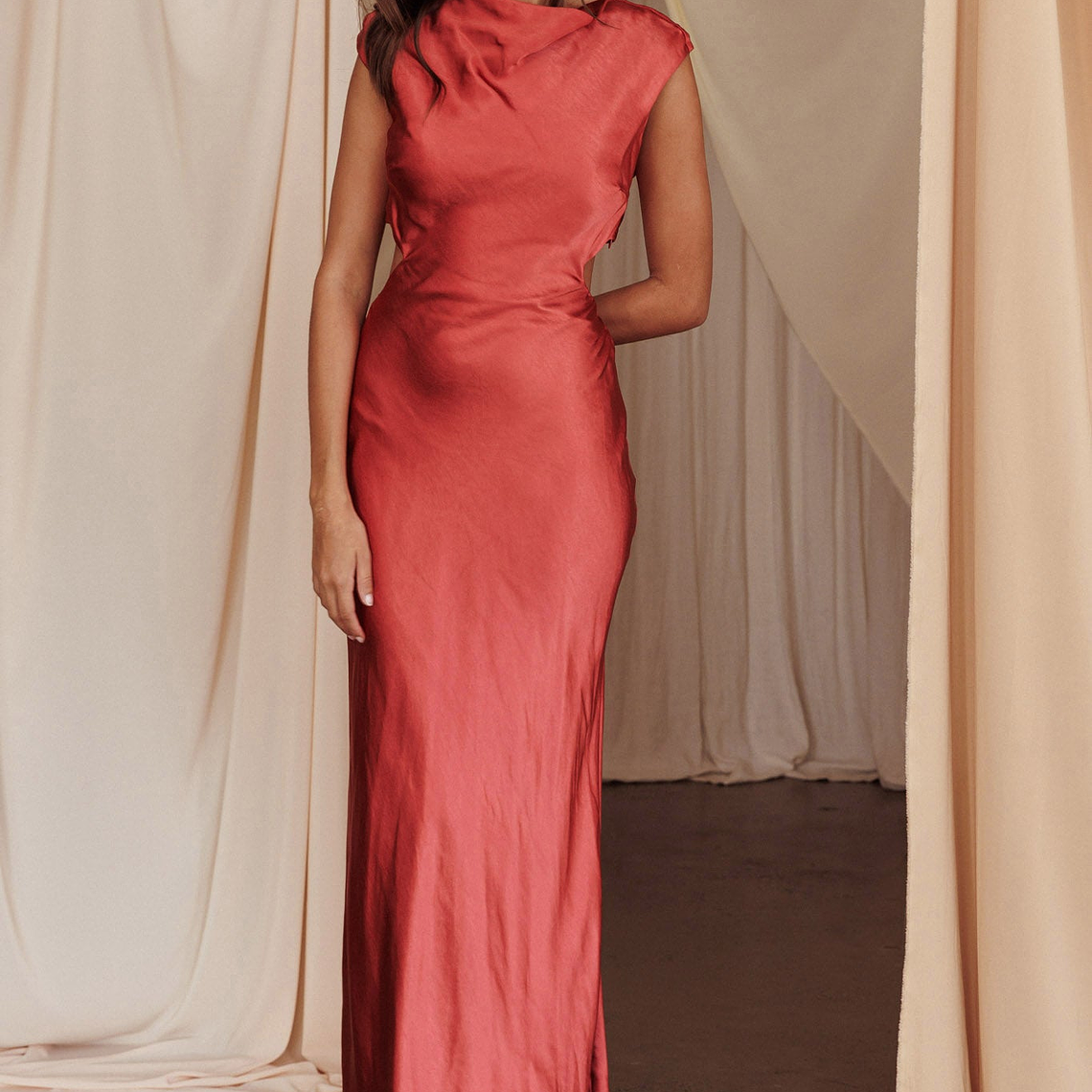 Starlight Sonata Cut-Out Cowl Back Maxi Dress Autumn 6