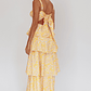 Provence Bloom Tiered Ruffle Floral Maxi Dress Yellow - thumbnail 2