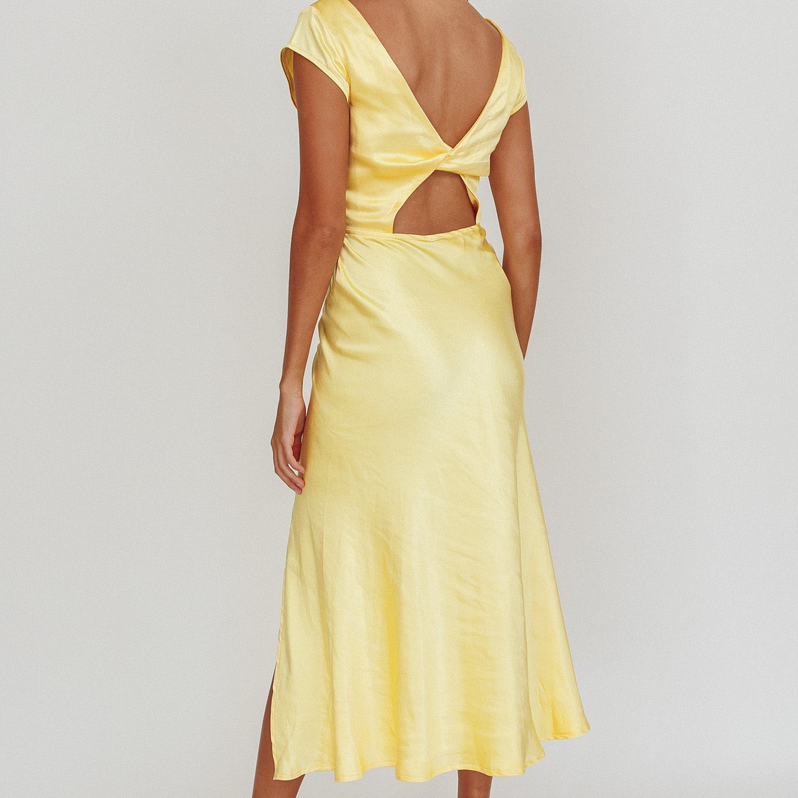 Lucinda Twist Back Midi Dress Butter 2