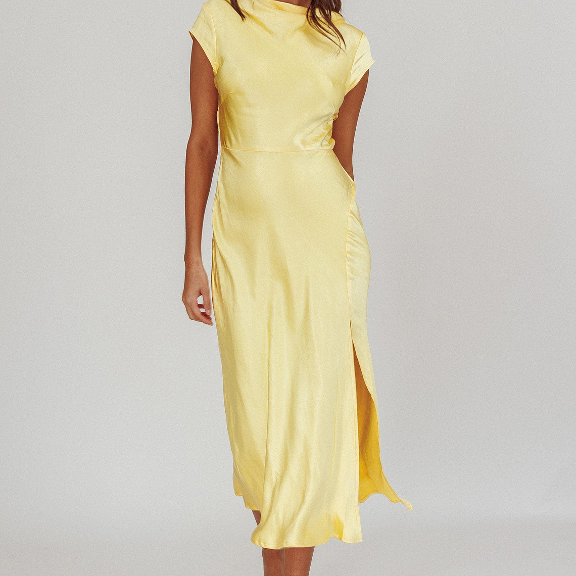 Lucinda Twist Back Midi Dress Butter 3