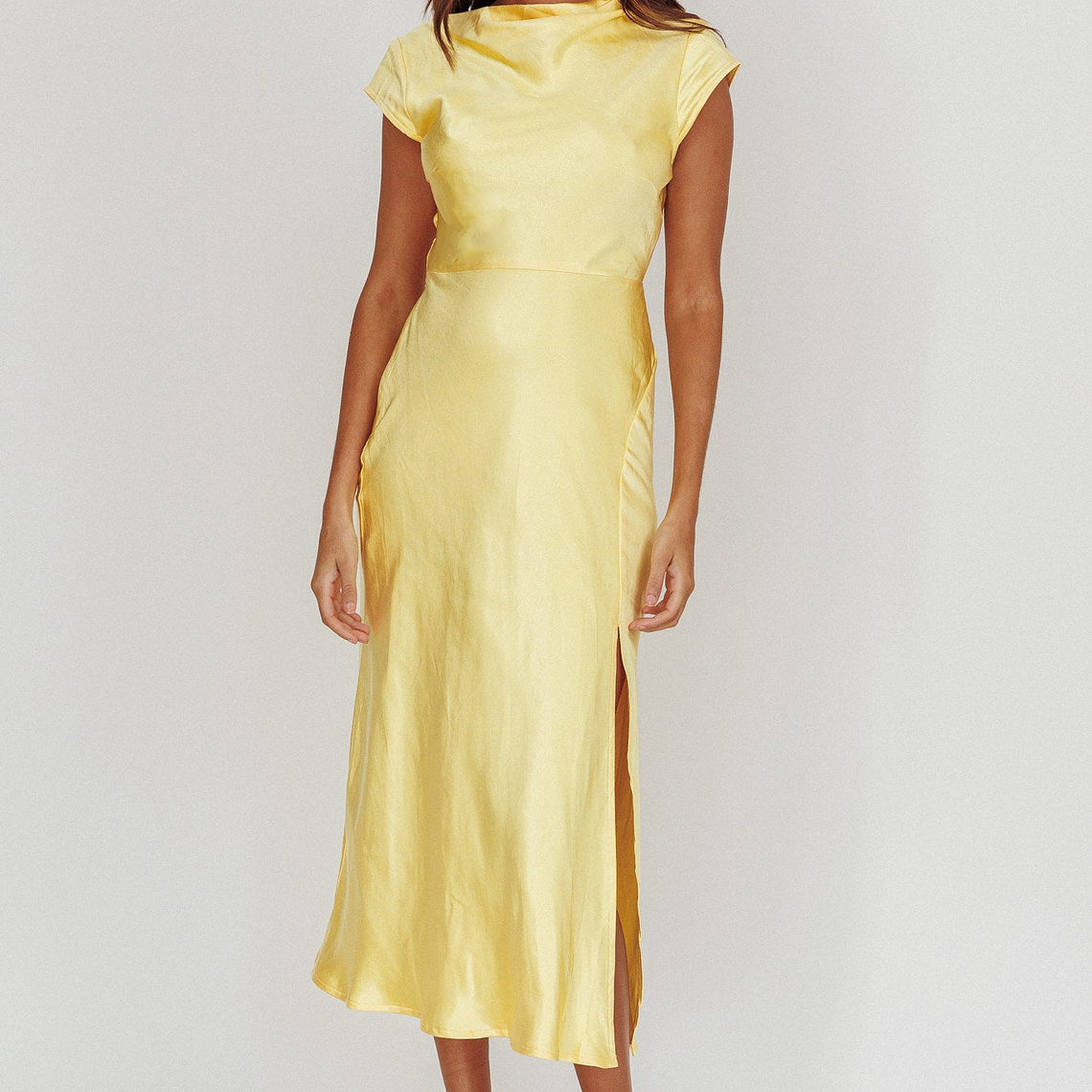Lucinda Twist Back Midi Dress Butter 5