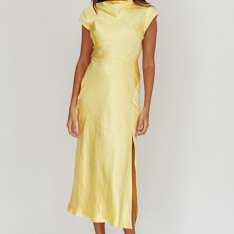 Lucinda Twist Back Midi Dress Butter 5