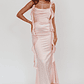 Blushing Ruffle Trim Midi Dress Baby Pink - thumbnail 1